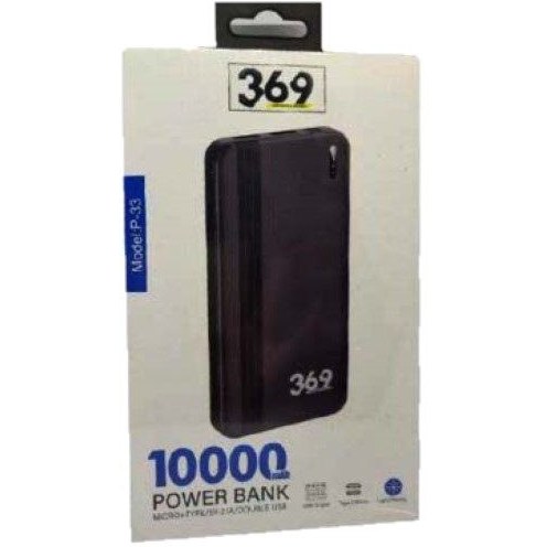 پاور بانک 10000 برند 369 مدل P33